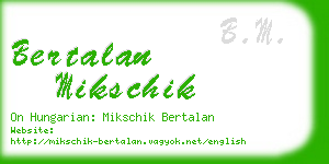 bertalan mikschik business card